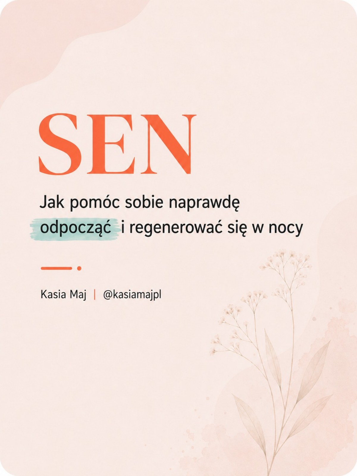 Okładka e-booka SEN — jak pomóc sobie naprawdę odpocząć i regenerować się w nocy